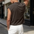 thumbnail image 6 of Men's Solid Color Sleeveless Tank Top, Crewneck Loose Fit Undershirt, Breathable Cotton Vest for Casual Summer Wear, 6 of 9