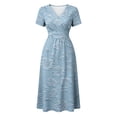 thumbnail image 5 of Summer Dresses for Women 2026 Short Sleeve Wrap V-Neck Modest Dresses A-Line Beach Vacation Dresses 2026, 5 of 7