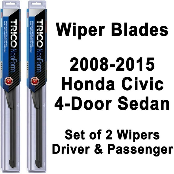 Civic 4-Door Sedan Wipers (Set of 2) 2008 2009 2010 2011 2012 2013 2014 2015