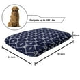 thumbnail image 2 of Geometric Pet Bed, Ornamental Nautical Themed Image with Marine Motifs Ropes Aquatic Elements, Resistant Pad for Dogs and Cats Cushion with Removable Cover, 24" x 39", Dark Blue White, by Ambesonne, 2 of 4