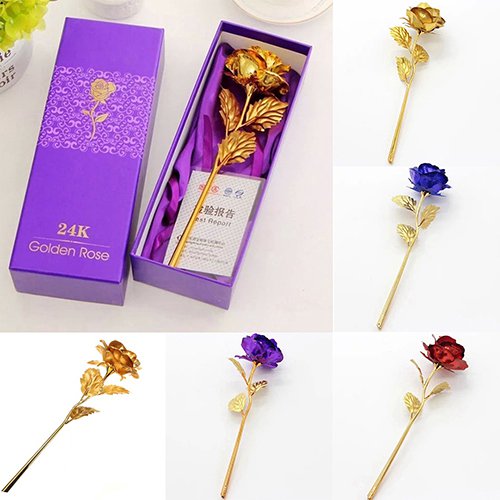 Joernso Birthday Wedding Gift Gold Plated Rose Lover's Flower Dipped Rose Eternal Love