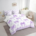 thumbnail image 3 of Castle Fairy 7-Piece Teens Girls Plaid Bow Knot Twin Bedding Set, 3 of 8