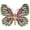 Green Pink, variant on SIMDOO Monarch Wing Butterfly Multicolor, Crystal Rhinestone Brooch Pin, Gunmetal Tone