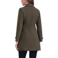 thumbnail image 3 of Abrigo largo de invierno de una sola botonadura para mujer INSPIRE CHIC con bolsillos S Café, 3 of 6