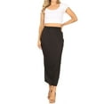 thumbnail image 4 of Women's Casual High Waist Back Slit Solid Bodycon Pencil Midi Skirt S-3XL, 4 of 6
