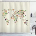 thumbnail image 1 of Ambesonne Food Art Shower Curtain, Vegetable Map of World, 69"Wx70"L, Eggshell and Multicolor, 1 of 3