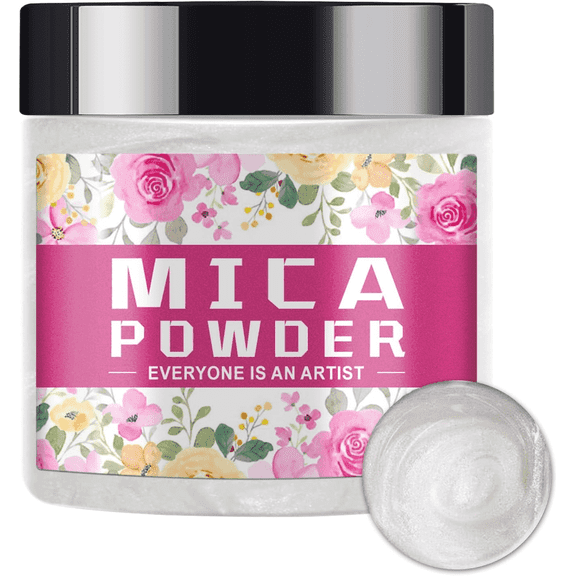 Pearl White Mica Powder for Epoxy Resin – Pigment Powder for Nails – Epoxy Resin Color Pigment – Soap Making Dye – Mica Pigment Powder(Pearl White, 2 oz)