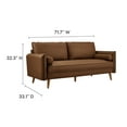 thumbnail image 3 of Sofa, Brown, Faux Leather, Living Room Lounge Cafe Lobby Hospitality Restaurant, Modern Contemporary, HB37343, 3 of 9