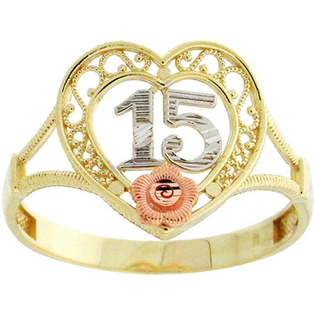 10kt Yellow and Rose Gold Quinceanera Ring