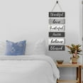 thumbnail image 6 of 1 Set Thankful Love Grateful Faith Believe Blessed Wooden Hanging Sign Decorative Plaque Rustic Wall-Mounted Hanging Slatted Sign for Entryway Farmhouse Living Room Decor Gray 35.4x11.8in, 6 of 6