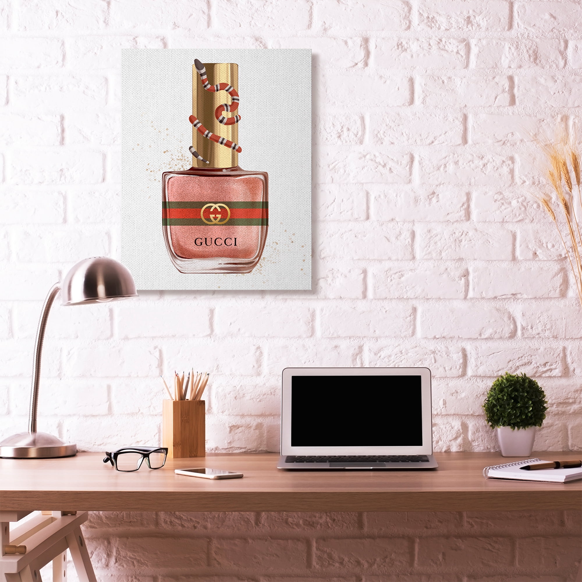 Stupell Industries Makeup Pink Nail Polish Fashion Design Canvas Wall Art by Ziwei Li