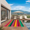 thumbnail image 3 of Mexican Style Outdoor Rug for Patio/Deck/Porch, Non-Slip Large Area Rug 4 x 6 Ft, Colorful Mexico Stripes Green Red Indoor Outdoor Rugs Washable Area Rugs, Reversible Camping Rug Carpet Runner, 3 of 8