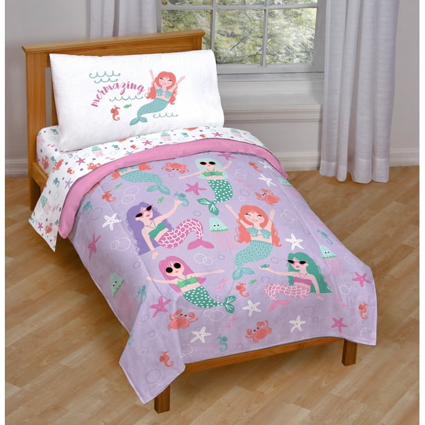 Trend Collector Mermazing Kids Novelty Pattern Toddler Bed Set, 100