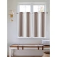 thumbnail image 6 of Tier Curtains 45 Inches Long, White Brown Window Treatment Curtain Drapes, Modern Gradient Vertical Stripes Geometric Window Half Privacy Curtains for Bedroom Bathroom, 42"x45", 2 Panels, 6 of 7