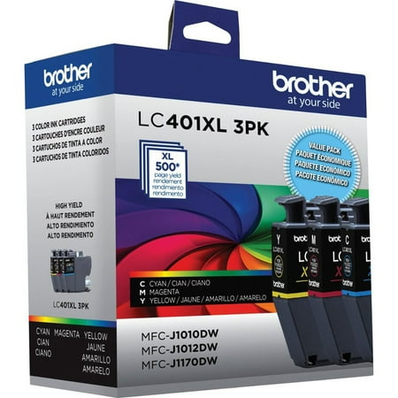 Brother - LC401 3PK Standard Yield 3-Pack Color Ink Cartridges - Cyan/Magenta/Yellow