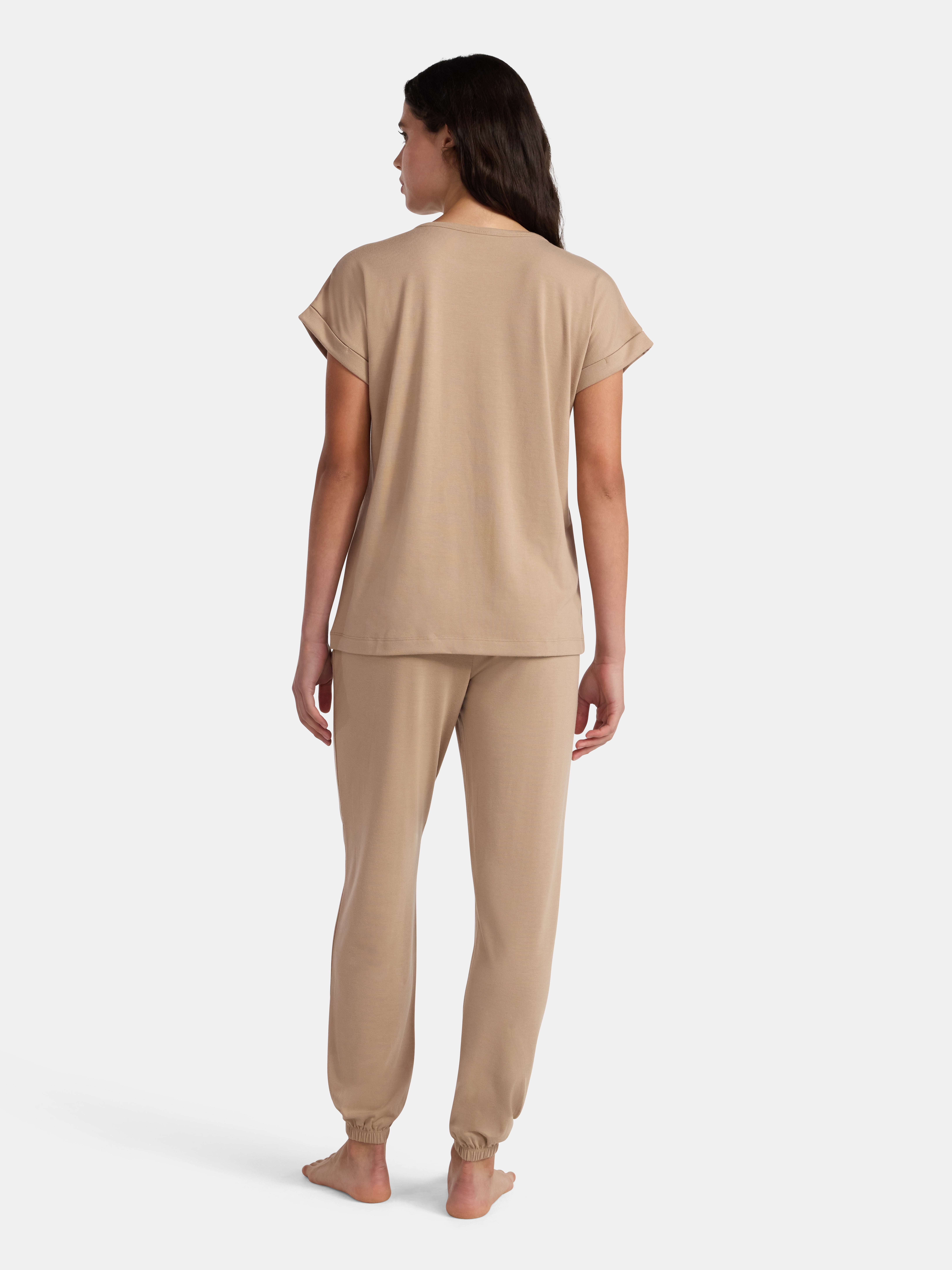 Lissome Women’s Super Soft Jersey Knit Dolman Sleep Top and Jogger Pants Pajama Set, 2-Piece, Sizes S-3X