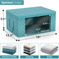 thumbnail image 4 of Sorbus Quilt Print Storage Organizer Bag for Closet Storage with Clear View, Aqua, 4 of 4