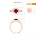 thumbnail image 5 of ANGARA Natural Ruby Split Shank Ring with Diamond Hexagon Halo in 14K Rose Gold for Women (Size-5mm) | July Birthstone, Birthday, Anniversary, Jewelry Gift for Women | Natural Ruby Ring, 5 of 10