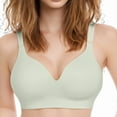 thumbnail image 2 of Bras for Women No Underwire Seamless Bras for Women No Underwire, Wireless Bras Smoothing Soft V Neck Full Cover Comfort Bra with Adjustable Strap Everyday Bras Green XXL, 2 of 6