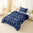 thumbnail image 2 of jejeloiu Coastal Seahorse Twin Comforter Sets,Coral Shell Pattern Bedding Set For Boys,Navy Blue,Navy Blue Reversible,2 Pieces,1 Comforter and 1 Pillowcase, 2 of 7