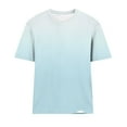 thumbnail image 4 of AVTOIFY Summer Womens Blouses Dressy Casual, Ladies' Casual Gradient Printed T-shirt Short-sleeved Round-neck Top Light Blue S, 4 of 4
