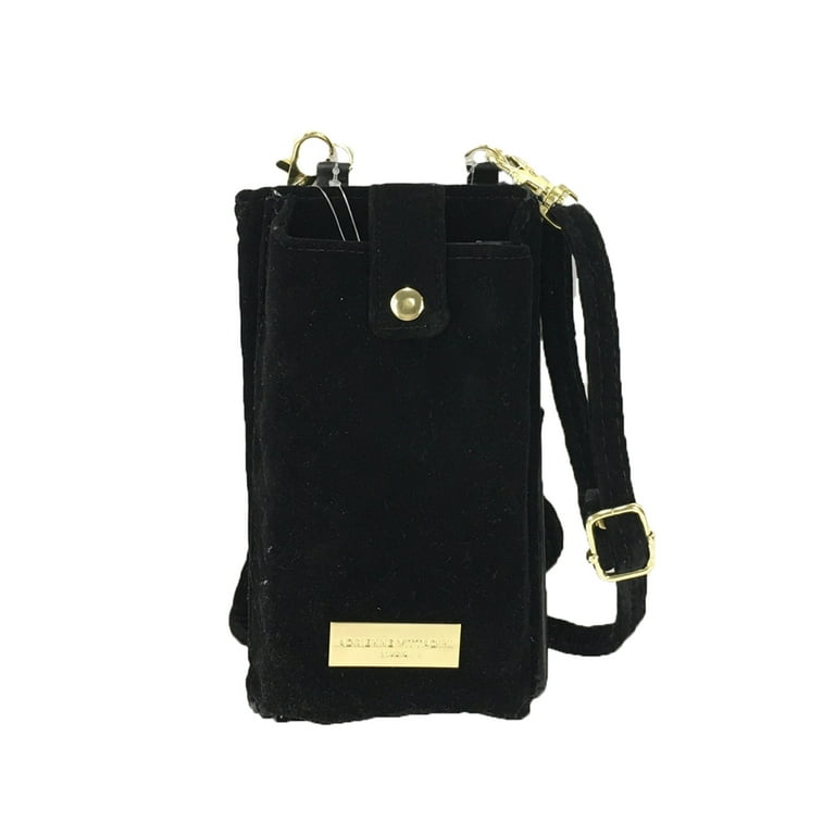 Adrienne Vittadine Velvet Charging Wallet Phone Crossbody Black