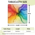 thumbnail image 2 of Colorful Ink Pattern Square Fitted Tablecloth with Elastic Edge,Square Table Cover,Washable Elastic Table Cover for Home Kitchen Party Decor 34"x34", 2 of 6