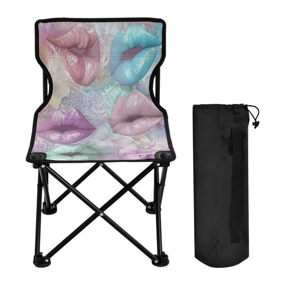 BZSMCE Camping Chairs Modern Pastel Petals and Pouts Pattern Folding chair