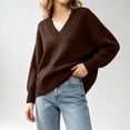 thumbnail image 4 of Zormilly Sweaters for Women Long Sleeve V Neck Soft Oversized Sweaters Winter Brushed Knit Tops, S-L, 4 of 8