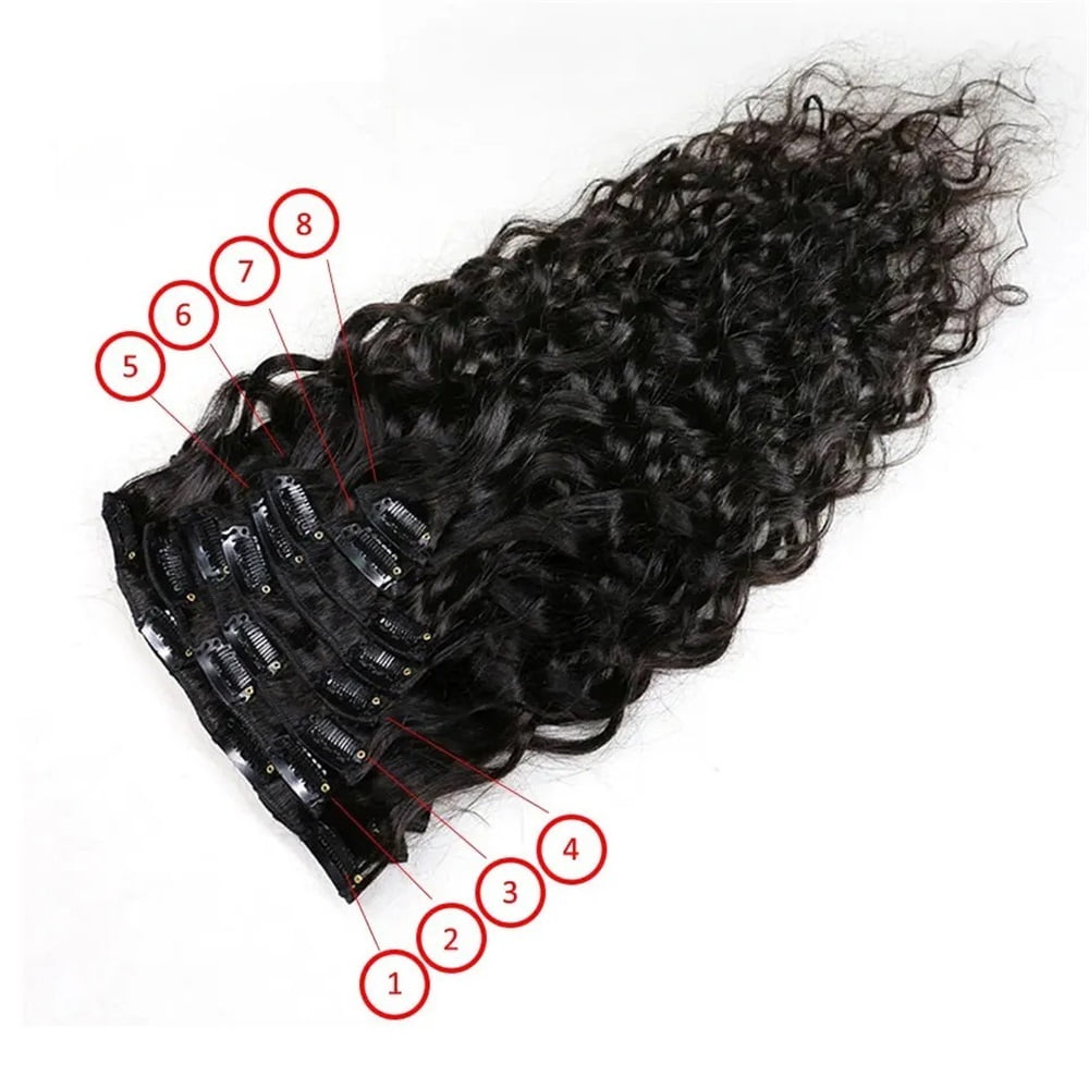 Water Wave Curly Clip ins Human Hair Extension 120G 160G/Set Brazilian Virgin Hair Clip Ins Extension