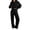 Black, variant on Women 2 Piece Fleece Outfits Casual Oversized Hoodie Wide Leg Sweatpants Sweat Matching Set Thick Fleece Plus Size Casual Warm Tracksuit with Pocket