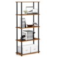 thumbnail image 2 of Furinno Turn-N-Tube Toolless Assembly 5-Tier Closet Shelf, Oak Closet Organizer, Open Shelf Closet Organizers and Storage, for Wardrobe, Living Room, Light Cherry, 2 of 4