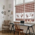 thumbnail image 5 of Farmhouse Orange Plaid Kitchen Curtains 45 Inch Length, Vintage Country Cock Checkered Tiers Curtains for Bathroom Bedroom Cafe, Light Filtering Small Window Treatment Short Drapes 2 Panels 42"Wx45"L, 5 of 8