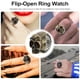 thumbnail image 3 of 2 relojes vintage con forma de concha y anillo, elegantes relojes con forma de calavera y anillo, relojes de dedo., 3 of 7
