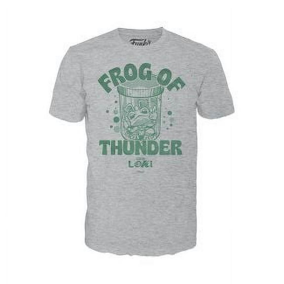 Funko POP! Marvel Studios: Men's Loki "Frog Of Thunder" T-Shirt in Grey, Medium