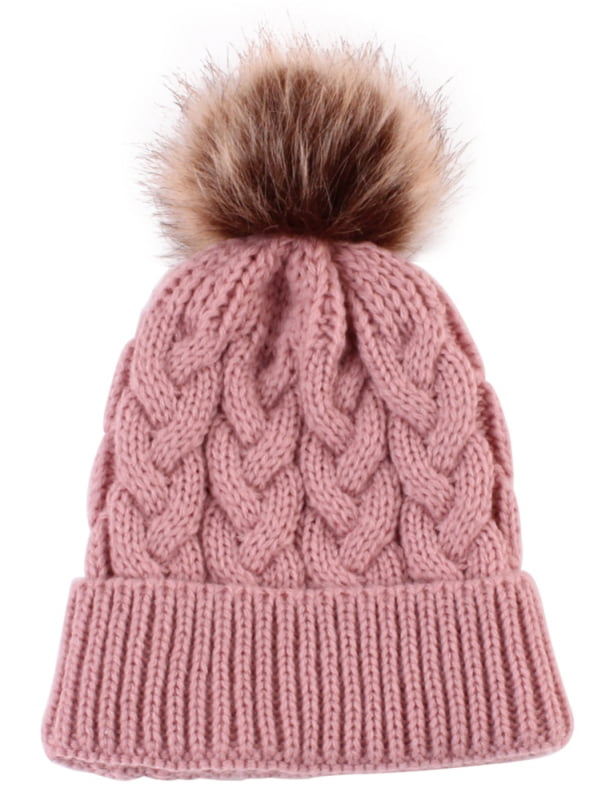 Bienzoe Girls Kids Winter Soft Warm Knit Fleece Lined Hat