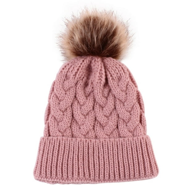 Weefy Newborn Baby Girls Boys Winter Knitted Beanie Cap Kids Warm Pom Pom Hat Walmart Com Walmart Com