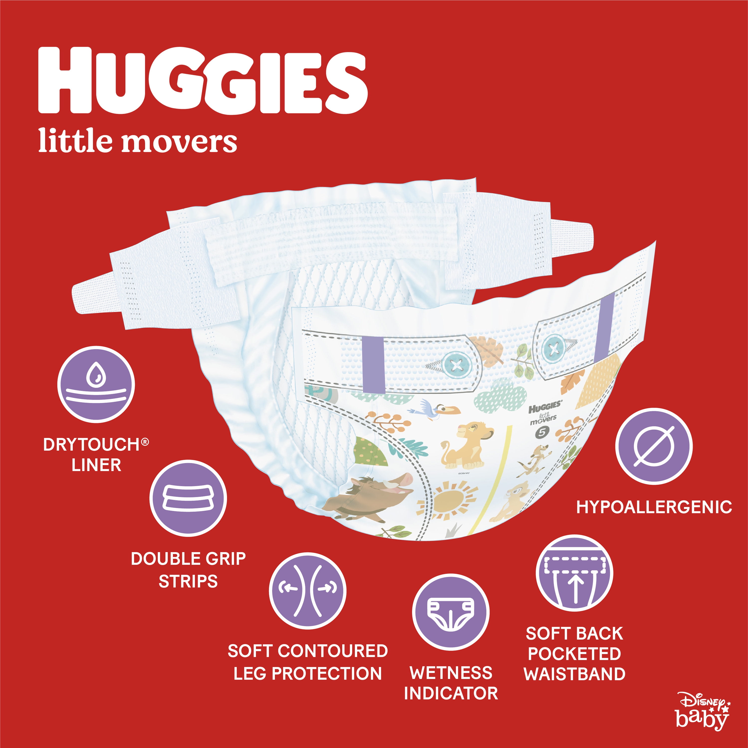 HUGGIES - Huggies Little Movers Disney Baby Size 4 Diapers 58 Pack (58  count)