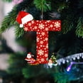 thumbnail image 4 of Dmlowu 26 Letter Christmas Ornaments with Santa Hat - Merry Christmas Tree Ornaments for Xmas Tree, Hanging Christmas Decorations for Holiday Party Decor, DIY Holiday Name Pendant, 4 of 6