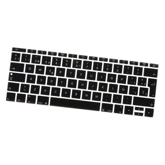 Funda de silicona para teclado en español de 12 pulgadas negro