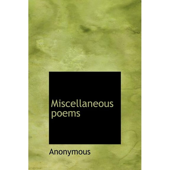 Miscellaneous Poems (Hardcover)
