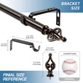 thumbnail image 3 of Urbanest Adjustable Single Curtain Rod Set Portia Finials – 1 -Inch Diameter, With Bronze Rod, 28–48 Inches, 3 of 6