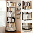 thumbnail image 5 of Homy Casa 5-Tier Rotating Bookshelf, Ideal for Cozy Bedroom or Living Room Reading Nook, White, 5 of 7