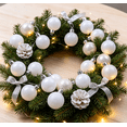 thumbnail image 5 of 24Pcs Christmas Ball Ornaments, Shatterproof Christmas Tree Ball Ornaments for Christmas Party Home Decor, Hanging Balls,White, 5 of 5