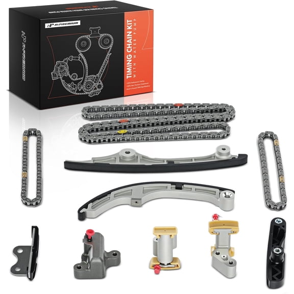 A-Premium 10-PC Engine Timing Chain Kit w/Tensioner & Guide/Damper Compatible with Ford, Mazda, Lincoln & Mercury Cars - Fusion 2010, Edge 2007-2010, Taurus 2008-2011, Flex, 6, CX-9 & More