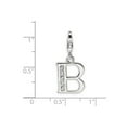 thumbnail image 2 of 925 Sterling Silver Solid Polished Not engraveable Fancy Lobster Closure Cubic Zirconia Letter Name Personalized Monogra, 2 of 2