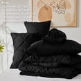 thumbnail image 6 of Flymme King Size Comforter Set 7 Pieces Pintuck Bed in a Bag Black Comforter King Pinch Pleat Soft Microfiber Bedding Set for All Season, 6 of 9