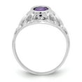 thumbnail image 2 of 14K White Gold Ring Band Gemstone Amethyst Oval Purple, Size 5, 2 of 5