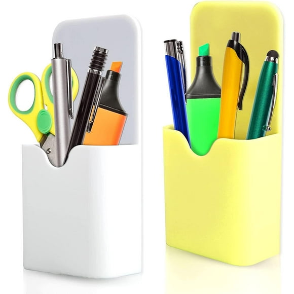 2 PCS Magnetic Pen Holder Set | 2 Colors Mini Pencil Collect Container Shelf for Home Office School Fridge Whiteboard Locker Supplies and Other Magnet