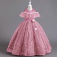 thumbnail image 3 of Vestido infantil Vestido de princesa Vestido de niña de flores estilizado con hilo hinchado Vestido de niña de flores para boda Vestido de niña para presentación de piano, 3 of 6